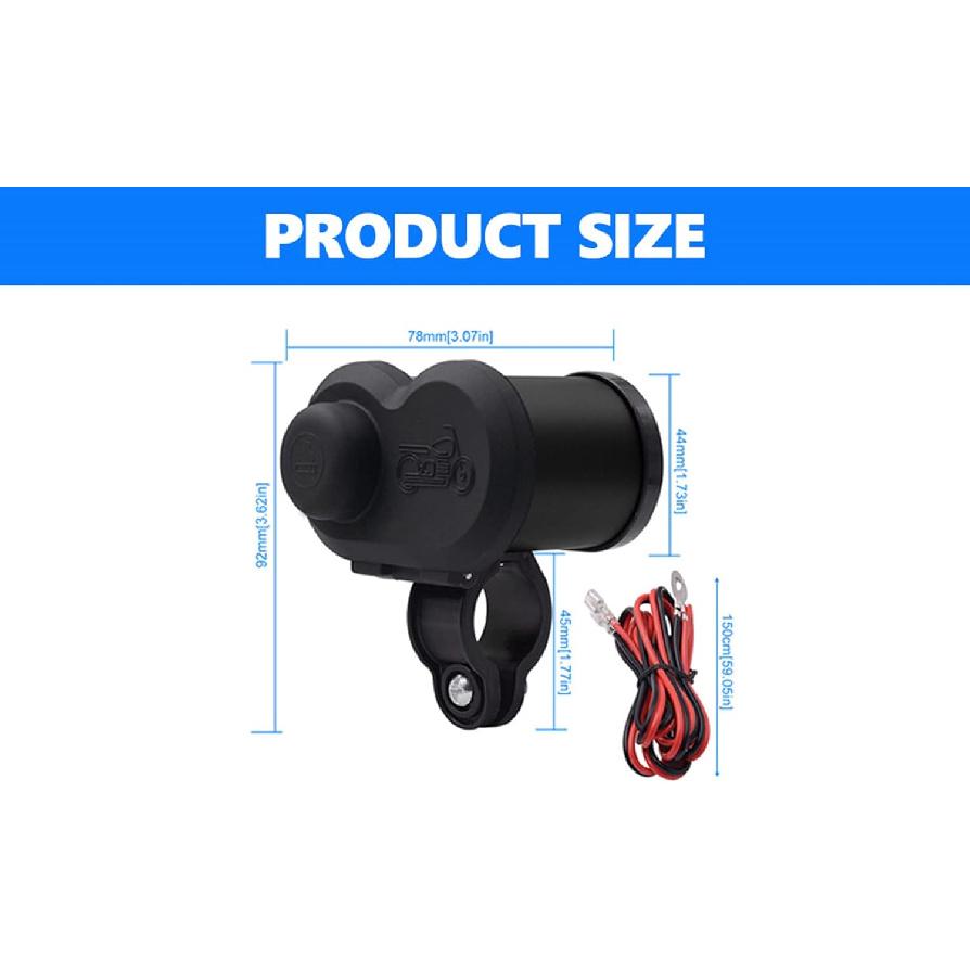 

Motorcycle Usb Charger,12V Motorcycle Cigarette Lighter Dual USB Motorcycle 12V Cigarette Lighter Socket Waterproof Handlebar Mount Cigarette Adapter