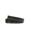 Daks Black One Check Line Strap Leather Billet Belt Dbbe3e201bk