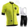Mens Cycling Jersey Set With Straps Short Sleeve Slim Fit Bike Wear