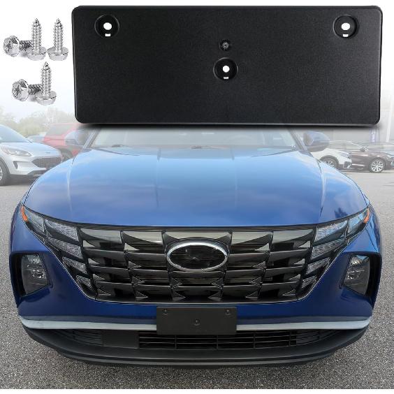 FASTCHE Front Bumper License Tag Plate Frame Bracket Holder Compatible with 2022 2023 2024 Hyundai Tucson Front License Plate Frame Replace OE #