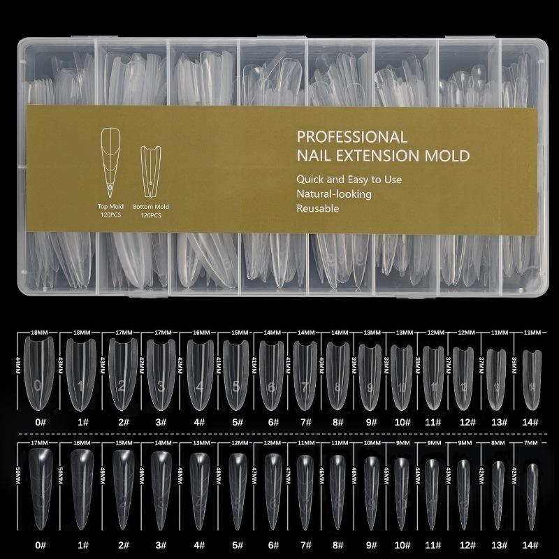 Long Ladder Oval Quick Extension Sandwich Nail Form Paper-Free Crystal Gel Builder Mold Professional Manicure Shaping
