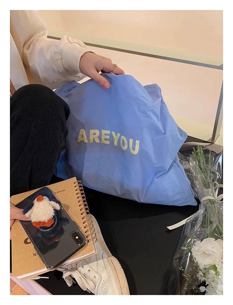 2024 Women's Large Capacity Letter Print Shoulder Bag - Trendy, Versatile, and Fresh Cloth Shopping Bag