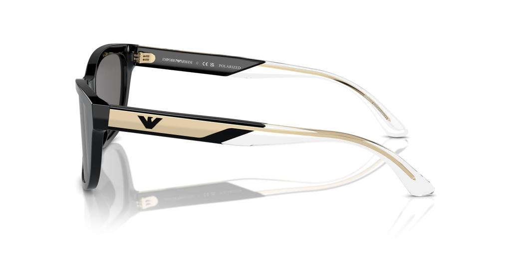 Emporio Armani Damen Sonnenbrille, glänzend schwarz, EA4227U, Größe 56