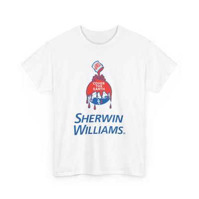 Sherwin Williams Paint Logo Unisex T-Shirt White Painter Workwear Tee S-5XL