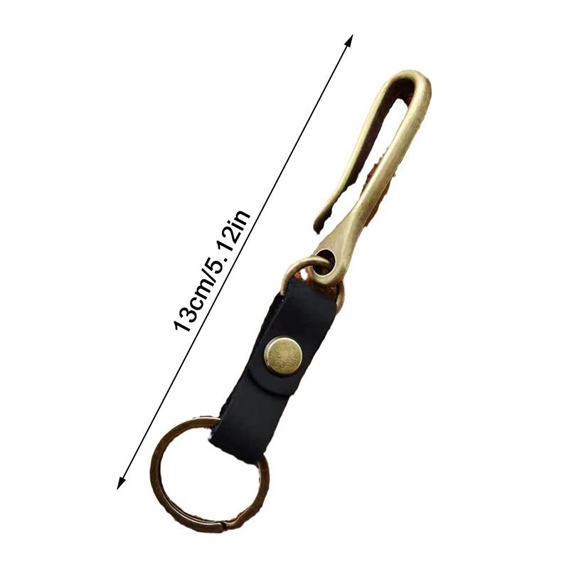Vintage Genuine Leather Keychain Accessories High Quality Cowhide Key Chain For Men  U-Waist Keyring Hook