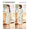 Elegant New Chinese Style Textured Print Dress