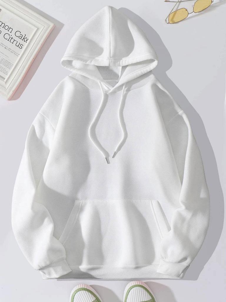 Unisex Solid Color Loose Hooded Sweatshirt for Autumn/Winter 2023