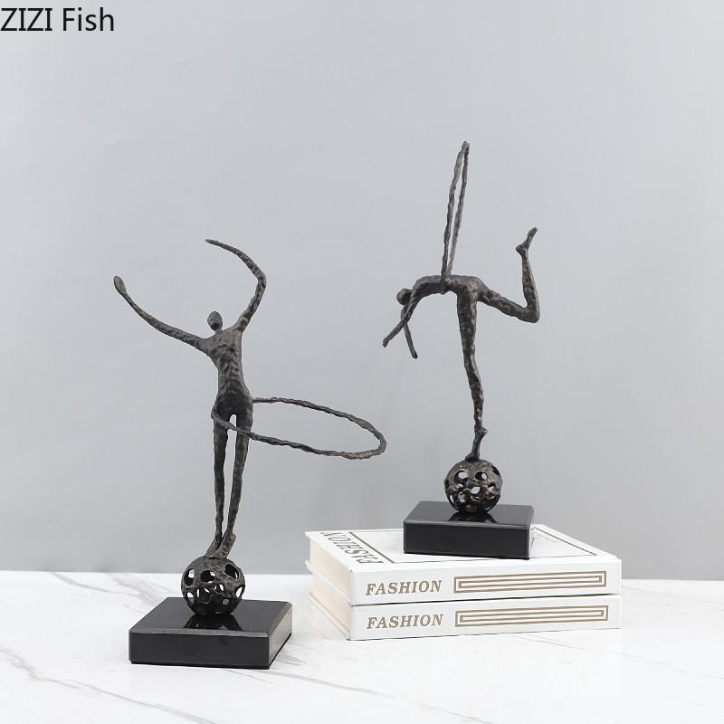 Minimalistische Gymnastikfiguren Statue Schreibtischdekoration Ornamente Abstrakte Gymnastikfigur Metallskulptur Raum Ästhetische Dekoration