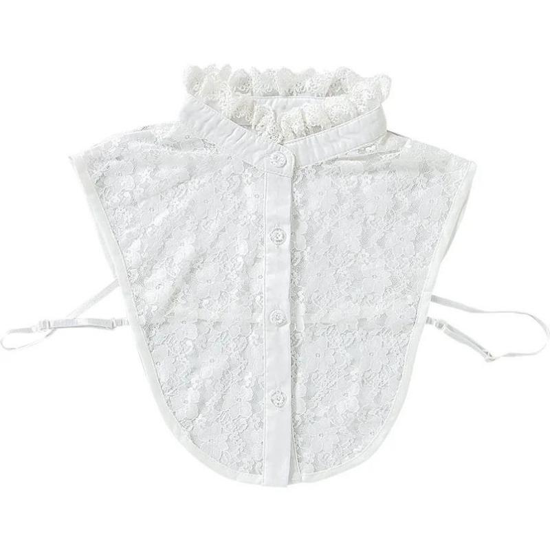 

Женский кружевной цветочный воротник-стойка, искусственный воротник, однотонное съемное колье-чокер, рубашка с ложным воротником, блузка, украшение для толстовки