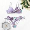 New printed split bikini sexy strap swimsuit ins wind pure desire beach swimsuit