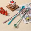 Long Hand Silicone Spatula Party Supplies Coffee Spoon Cosmetics Spoon  Kids