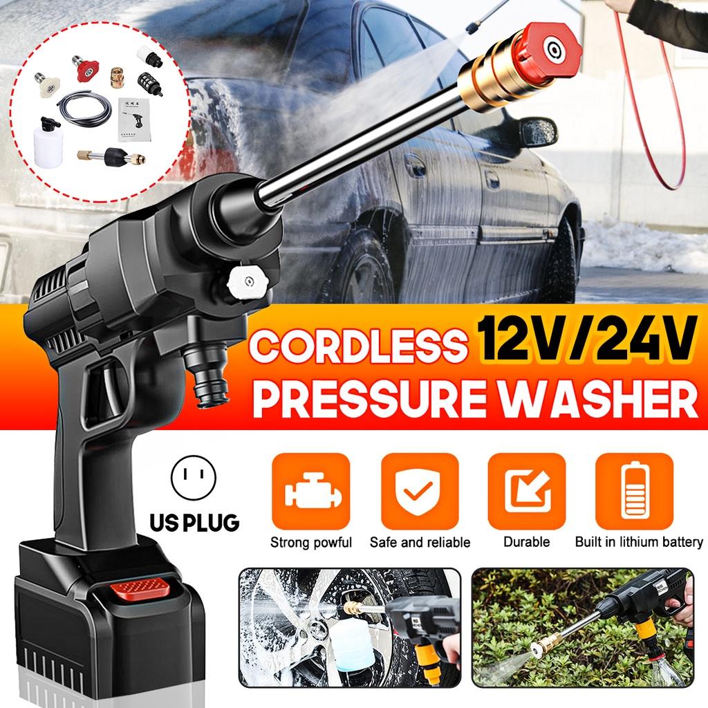 24/36V 300-500W Cordless Car Washer Gun High Pressure Handheld Auto Spray Powerful Car Wash Garden Water Jet 20000mAh Battery