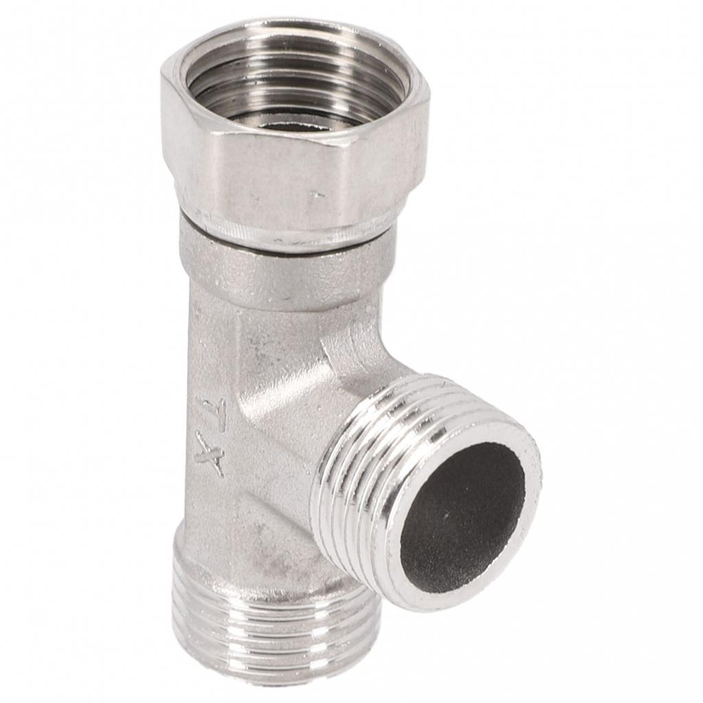 Silver T Adapter 3Ways Valve For Diverter Bath Toilet/Bidet Sprayer Shower Head