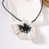   Bohemian retro oil drip enamel personalized large flower necklace stud earrings set, niche fashion