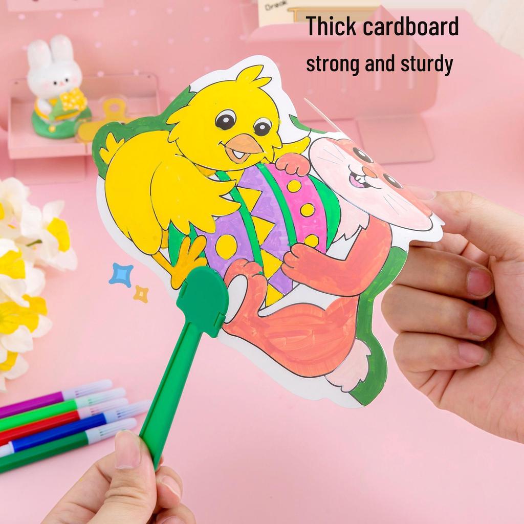 Children's DIY Graffiti Cartoon Fan - Summer Art & Craft Gift for Kindergarten