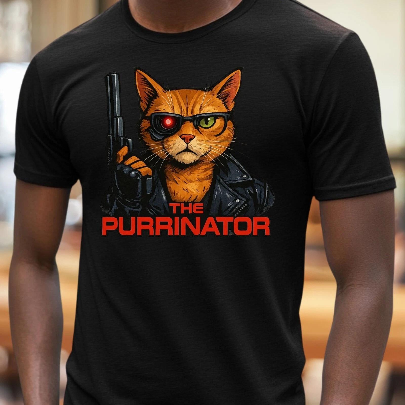 T-Shirt Herren Der Purrinator Parodie Motiv Baumwolle Größe S bis 5XL M
