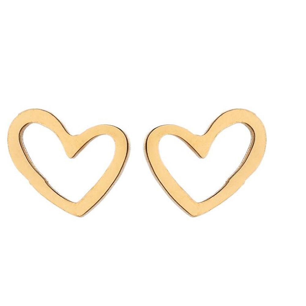 Stainless Steel Earrings Simple Fashion Black Plated Design Heart Hollow Earrings For Women Zircon Party Gifts Recommendation