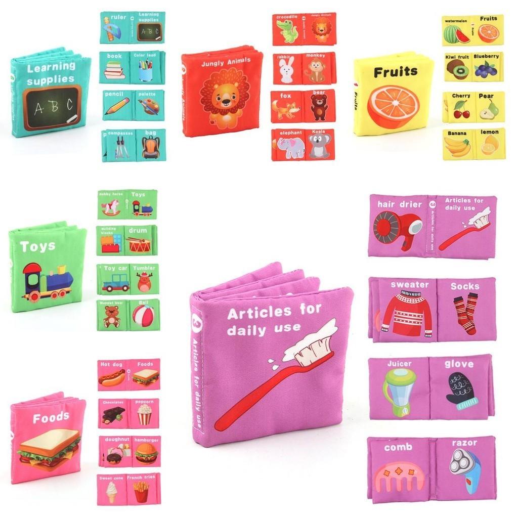 Baby English Palm 3d Cloth Book Newborn Soft Book Early Education Baby Cloth Book
