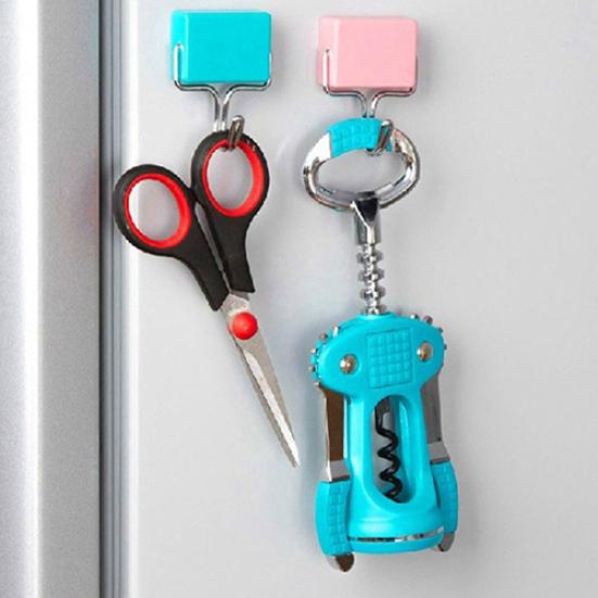 Self Adhesive Magnetic Hook Hanger Bag Keys Bathroom Kitchen Holder for Fridges