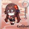 Portachiavi Acrilico Genshin Impact da 12cm Accessori Zaino Studente Hu Tao Yoimiya Zhongli Raiden Shogun Accessori Regali per Feste