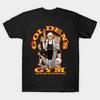 Men Black Print T-shirt Golden'S Gym No-Cut Transfer Paper Print Cotton Tshirt