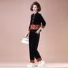 XUEXI Women's 2025 Spring Autumn Velvet Tracksuit Set