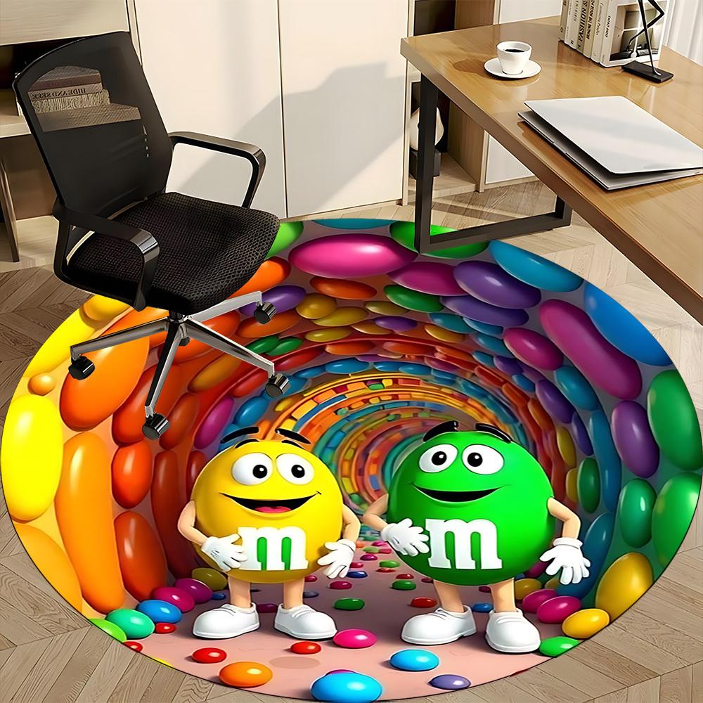 1pc Candy Tunnel Chair Carpet for Office Non Slip, Machine Washable Rug for Office, Room Holiday Decor for Christmas, Birthday Polyester