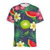 Summer Round Neck 3D Watermelon Pattern Print Top Fashionable Casual Short Sleeved Men's T-shirts