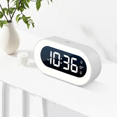 Relógio Despertador Digital LED Musical Controle de Voz Design Luz Noturna Relógios de Mesa Decoração de Mesa para Casa Presente para Crianças