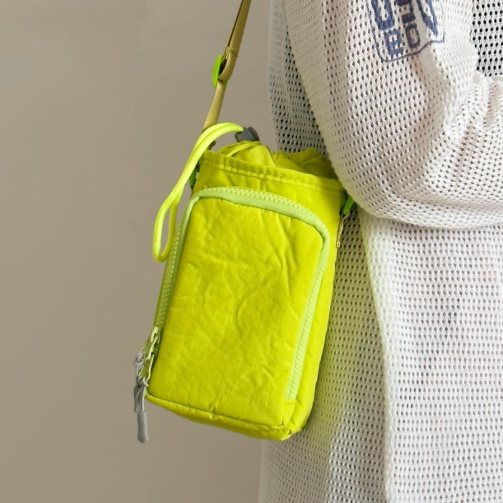 Purse Nylon Shoulder Bag Water Bottle Holde Mobile Phone Bag Casual Crossbody Bag  Travel