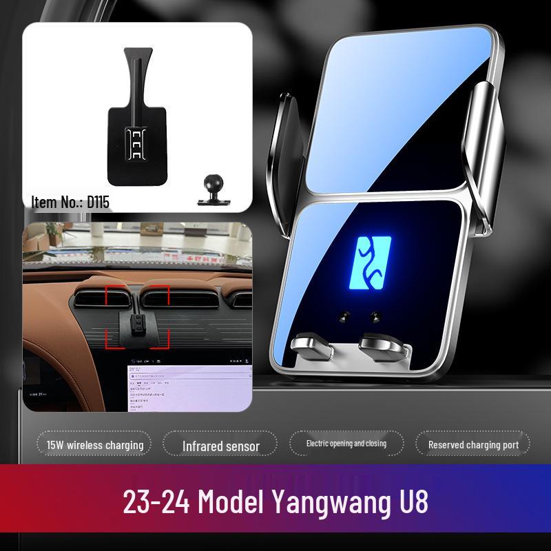 

Держатель для телефона в автомобиле Yangwang U8: Навигационный кронштейн для вентиляционного отверстия (Модели 2023-24) серый