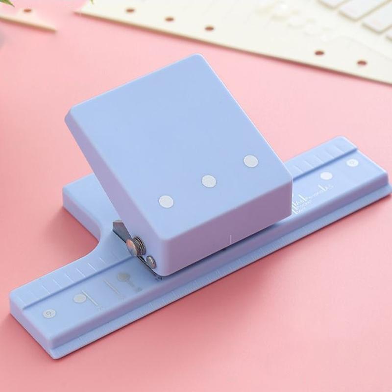 1Pc Multi-Function 3-Hole Punch, Small Hand Punch, Can Bind 6 Sheets Of Paper, Suitable For Scrapbooking And Paper Crafting.
