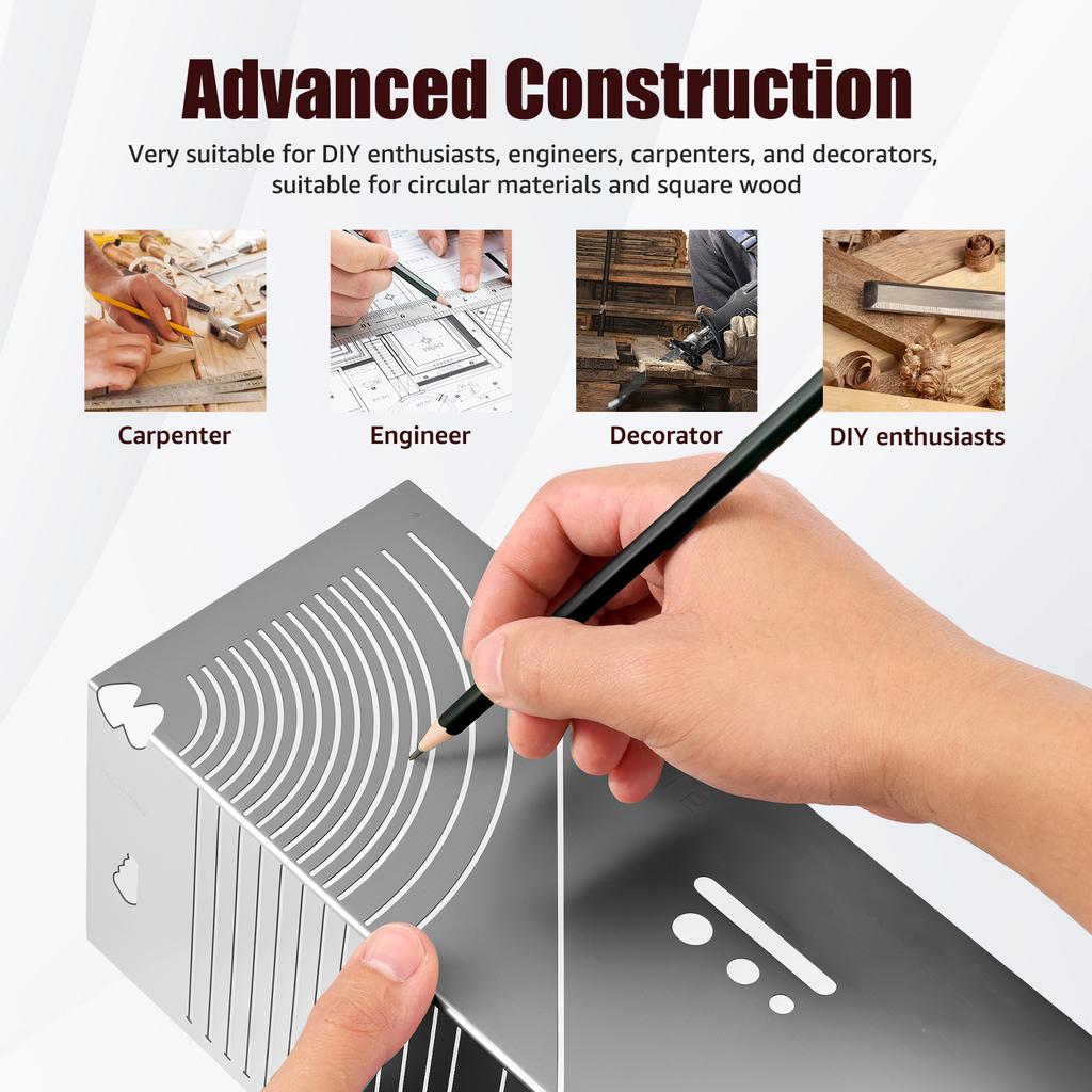 Stainless Steel Adjustable Linear Arc Scriber 90° Precision Flex Angle Arc Marking Tool Rustproof Metalworking Pipe Bend Markers