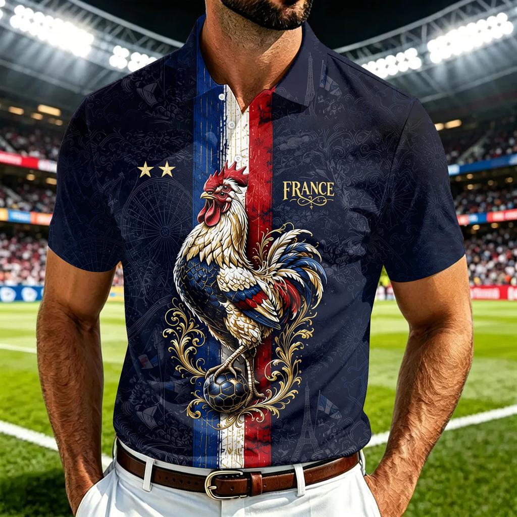 Men's Quick Dry Printed Shirt - Mesh Breathable Lightweight Short Sleeve Casual Top for Summer