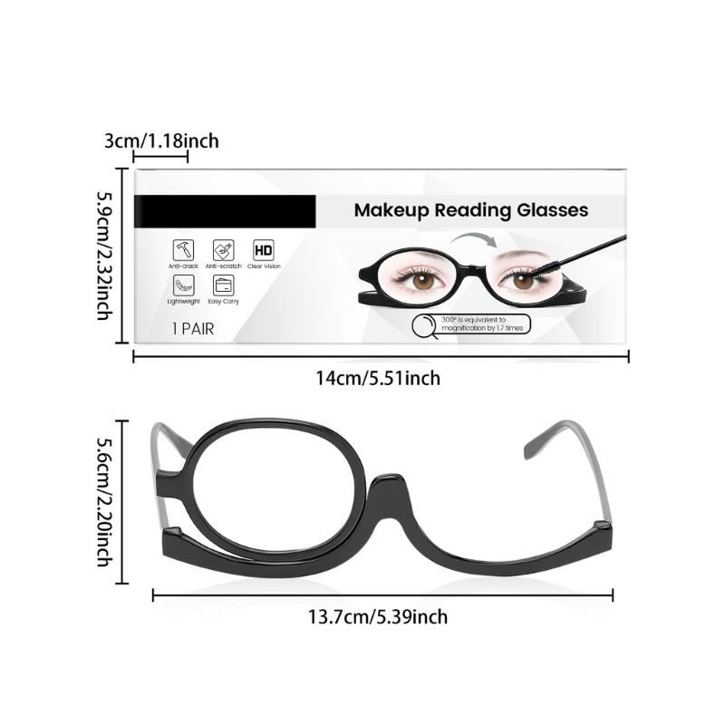 Foldable Glasses For Makeup Reading With High Clear AC Lens And PC Frame Perfect For Home Office Travel Everyday Use