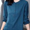 Women's Shirt Long Sleeved Top Women's Loose Autumn Mid To Long Cotton Shirt