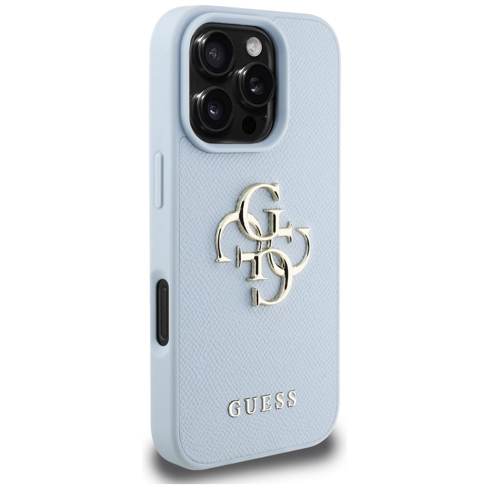 Hülle für iPhone 16 Pro Max Guess Gekörntes Klassisches Logo Blau