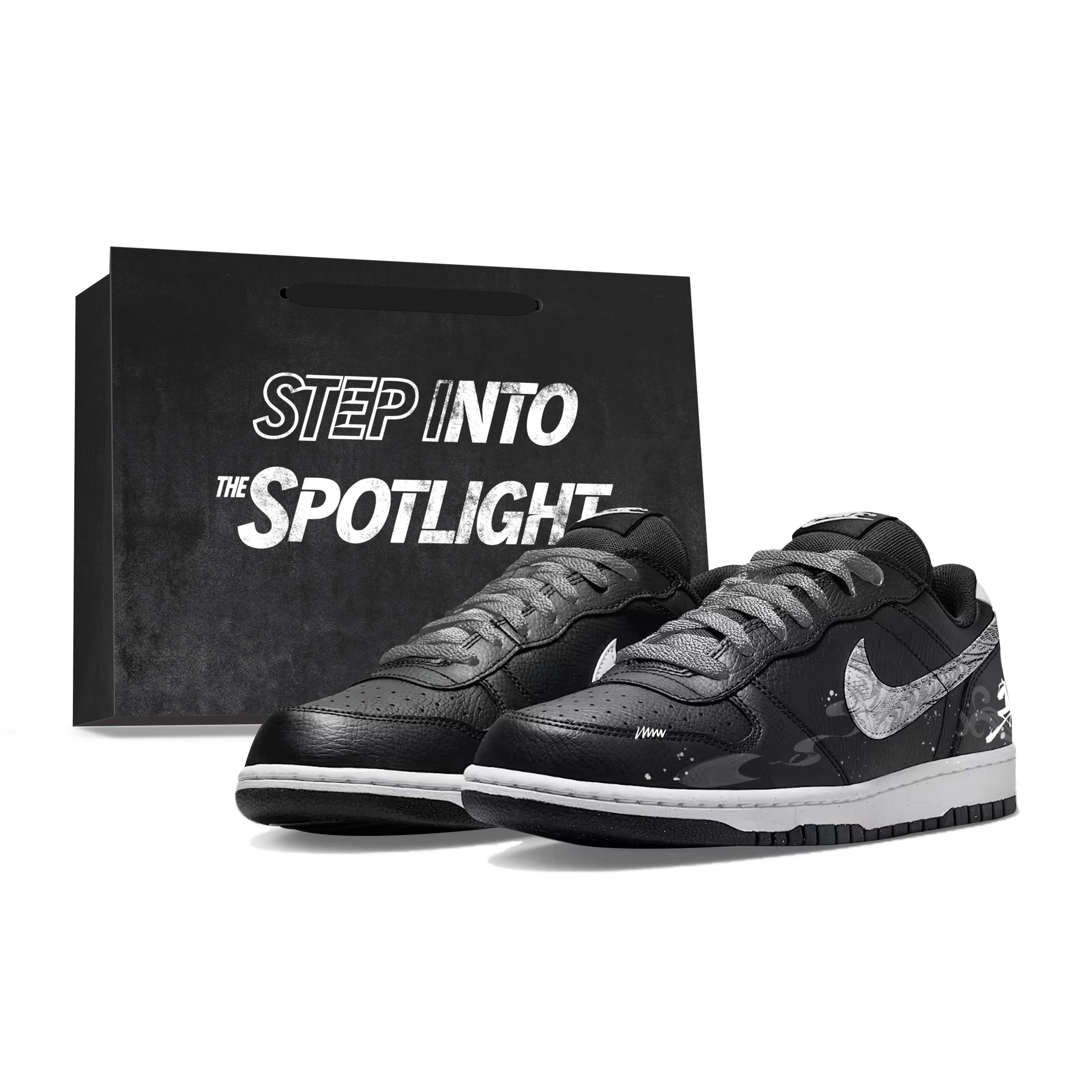 

Nike Big Abrasion Resistant Abrasion Resistant Low top Skateboard Shoes Unisex Black Silver 355152-016(Team1573-) 43