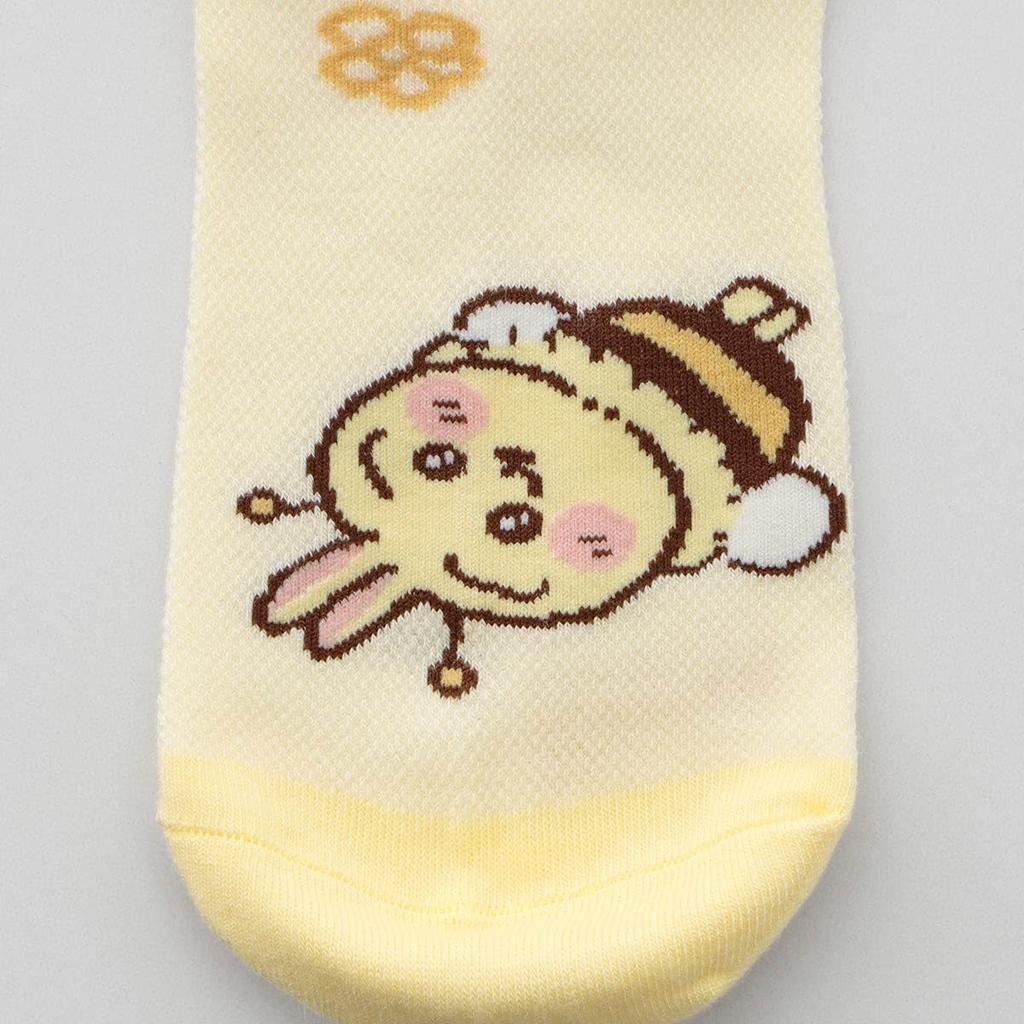 Chiikawa Hachiware Rabbit and Bee Print Mesh Crew Socks for Character Size Bee Mesh Women, Style, 22-24cm, 03197011, 41.