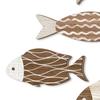 4Pcs/Set Vintage Wooden Fish Wall Decoration School of Fish Lake Beach House Bathroom Coastal Wall Art Nautical Ocean Theme Hanging Ornament