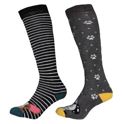 Simply Essentials Womens/Ladies Dogs Welly Socks (Pack Of 2)