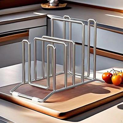 Stojan na krájecí prkénko Kovové kuchyňské potřeby Držák na poklice na hrnce Organizér na sekání pro