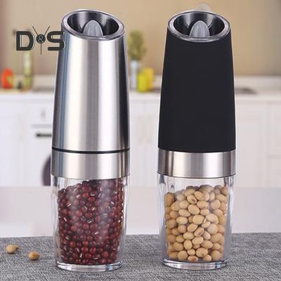 Gravity Electric Pepper Grinder Stainless Steel Electric Pepper Mill Battery Powered Automatic Mill Grinder One Hand Operated Sea Salt Food