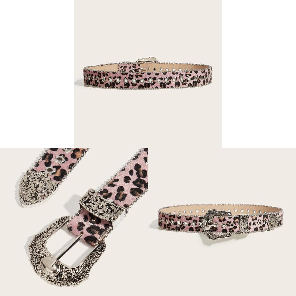 Pu Leather Wide Belt For Women With Vintage Star Pattern For Retro Fashion Styling