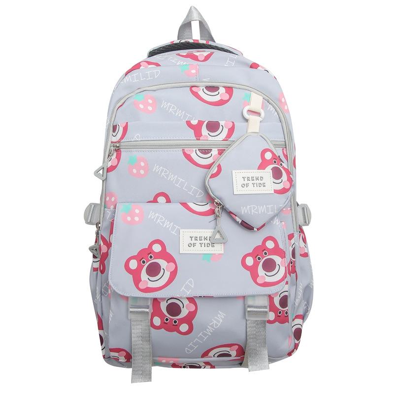 Schoolbag Large Capacity Versatile Backpack 1011 New Cute Printed Fresh and Sweet Backpack ins Nylon Student School Bag