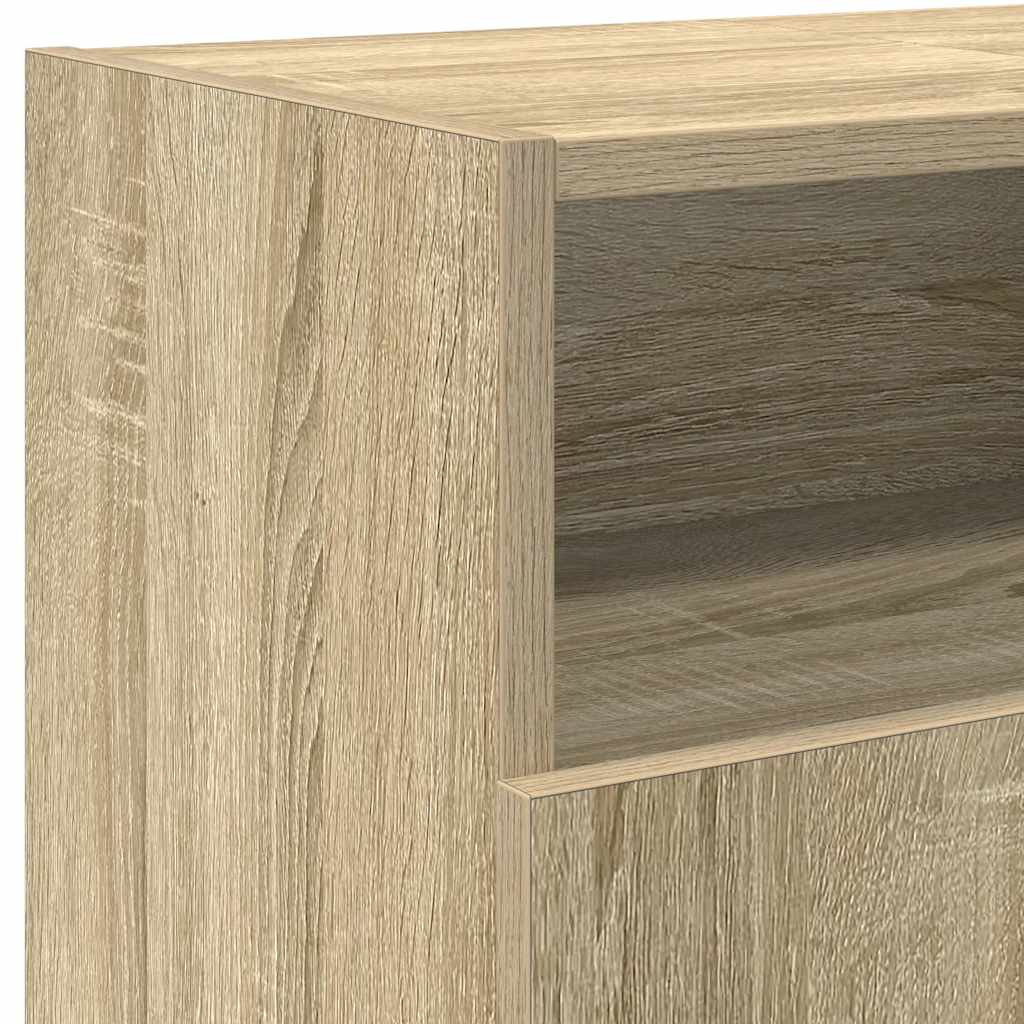 TV Stand with LED Lights Sonoma Oak 120 X 30 X 50 Cm