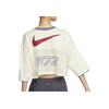 Nike V-Neck Pullover Casual Short Sleeve T-Shirt Women Tops White HF6288-133