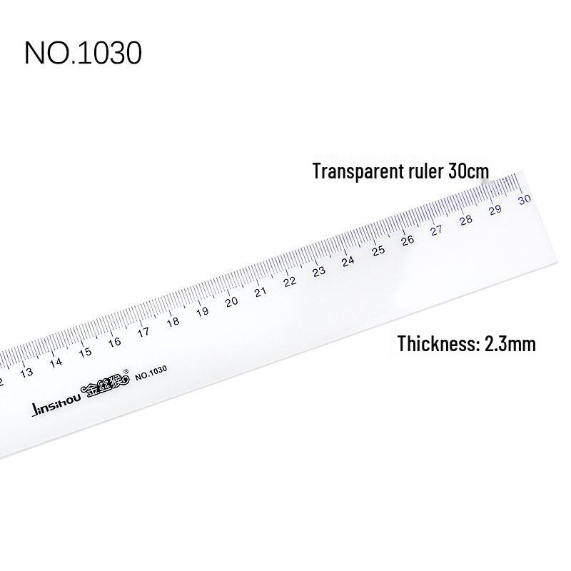 Multi-Functional Ruler & Set Square Pack: 20/30/40cm Transparent Straight Rulers & 30cm Set Square for Students & Drafting