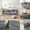 Solid Plush Sofa Covers Stripe Sofa Cushion Armchair Towel Furniture Seat Cover Thick Sofa Slipcover for Living Room Daybed