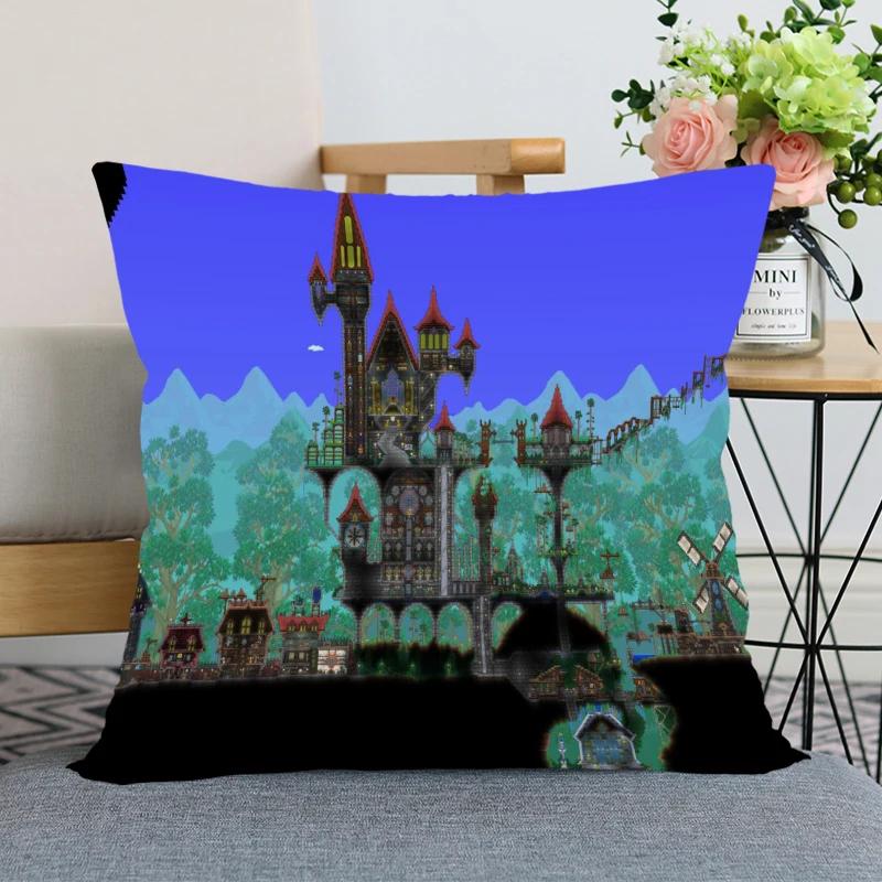 New Nice Terraria Anime Pillow Cover Bedroom Home Office Decorative Pillowcase Square Zipper Pillow case Satin Soft Cover